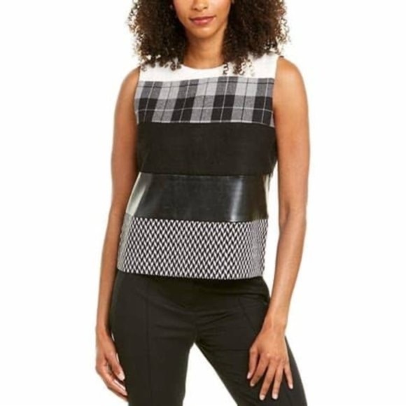 Tyler Boe Cerse Mixed Media Wool Blend Boxy Top XS - Picture 1 of 5
